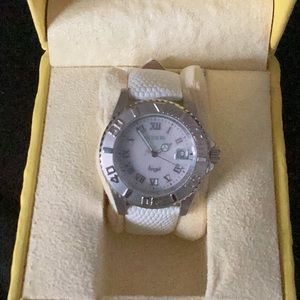 White leather Invicta watch